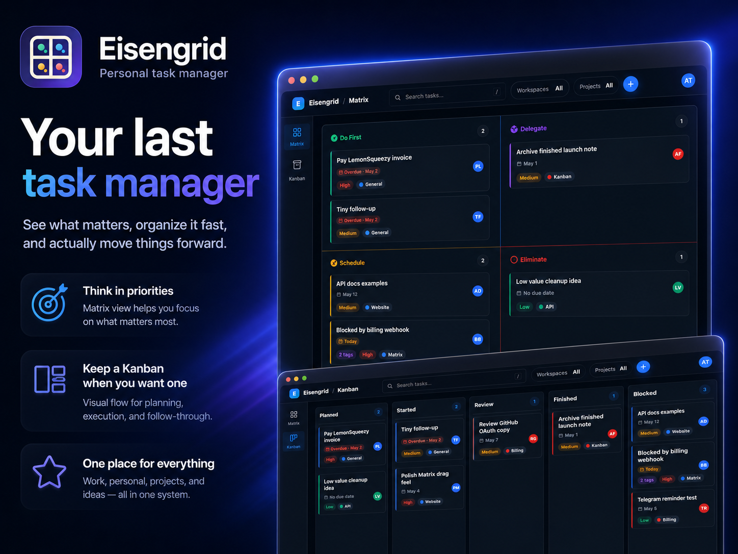 Eisengrid: A Priority/Effort Task Manager